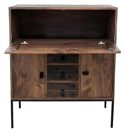 Mule Canyon Dark Walnut Wine Cabinet