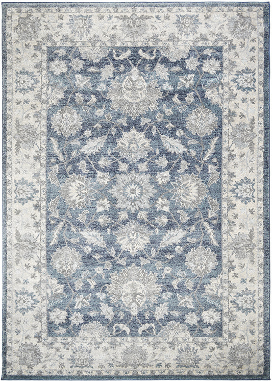 Barcelona Carmelo Blue 9'2"x12'10" 100% Polypropylene Machine Loomed Area Rug 13mm pile height