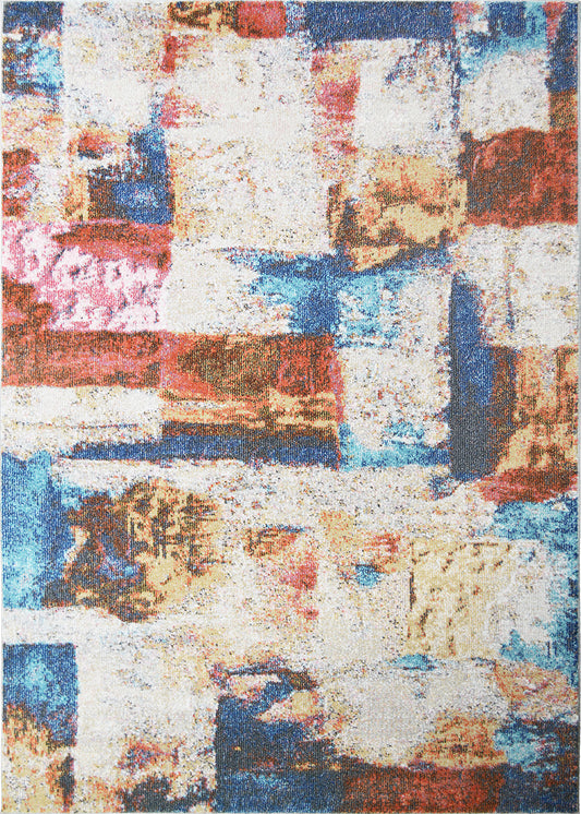 Barcelona Stucco Multi 5'3"x7'3" 100% Polypropylene Machine Loomed Area Rug 13mm pile height