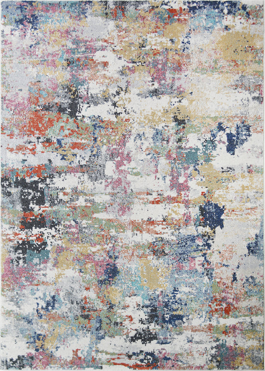 Barcelona Canvas Multi 5'3"x7'3" 100% Polypropylene Machine Loomed Area Rug 13mm pile height