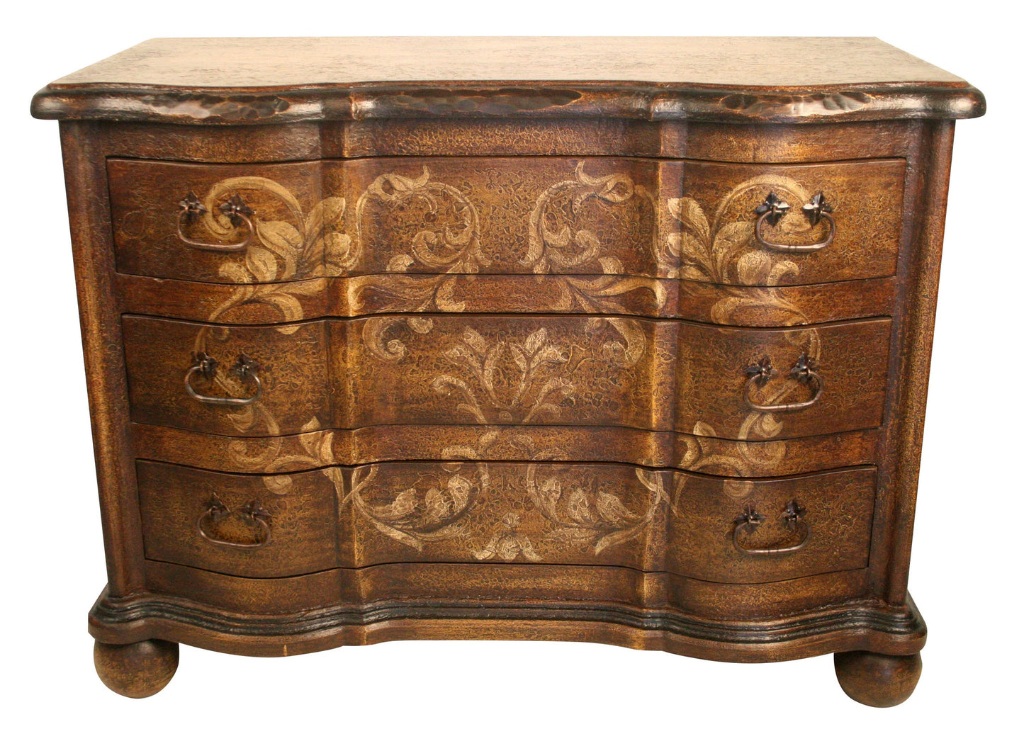 Le Tréport Nightstands (2-Pack), Antique Gold, ornate damask floral veneer finish