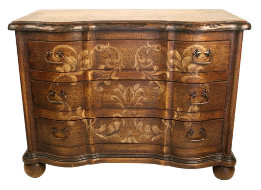 Le Tréport Nightstands (2-Pack), Antique Gold, ornate damask floral veneer finish