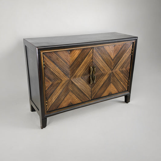 Granville Chest, Dark Espresso, Handcrafted Chevron Wood Veneer Fronts With Brass Hardware