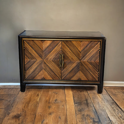 Granville Chest, Dark Espresso, Handcrafted Chevron Wood Veneer Fronts With Brass Hardware