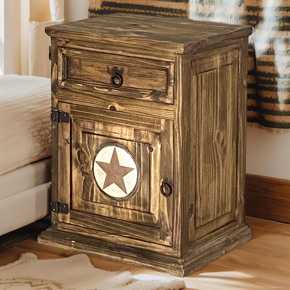 Willow Hill (Left) Nightstand With Stone Star