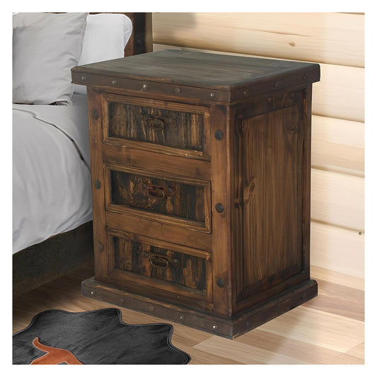 Hidden Hill Nightstand With Reclaimed Wood Drawers