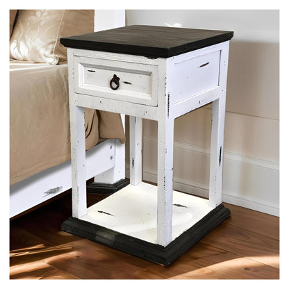 Brush Mountain Painted White Nightstand
