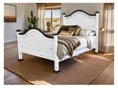 Brush Mountain Painted White Platform Bed Frame
