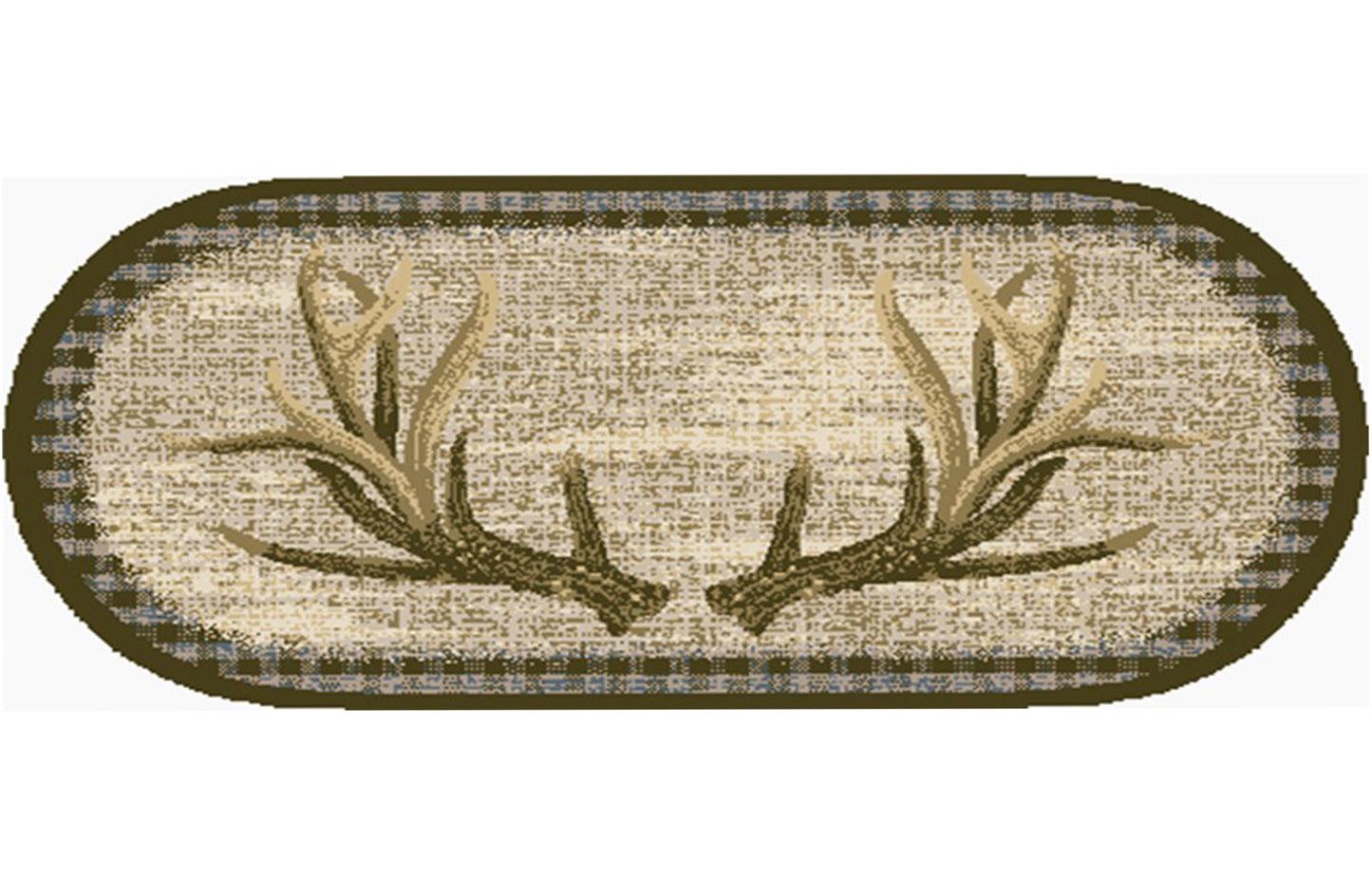 Cozy Cabin Trophy Rack 20"x44" Oval Washable, Made in the USA, 8mm pile height