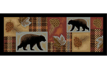 Cozy Cabin Highland Forest 20"x44"- Washable, Made in the USA, 8mm pile height