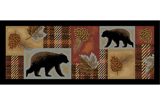 Cozy Cabin Highland Forest 24"x60"- Washable, Made in the USA, 8mm pile height