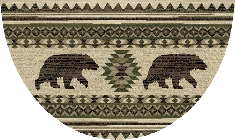 Cozy Cabin - Bear Brothers 19"x31"- Washable; Slip-Resistant Back, Made in the USA, 8mm pile height