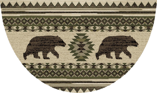 Cozy Cabin - Bear Brothers 19"x31"- Washable; Slip-Resistant Back, Made in the USA, 8mm pile height