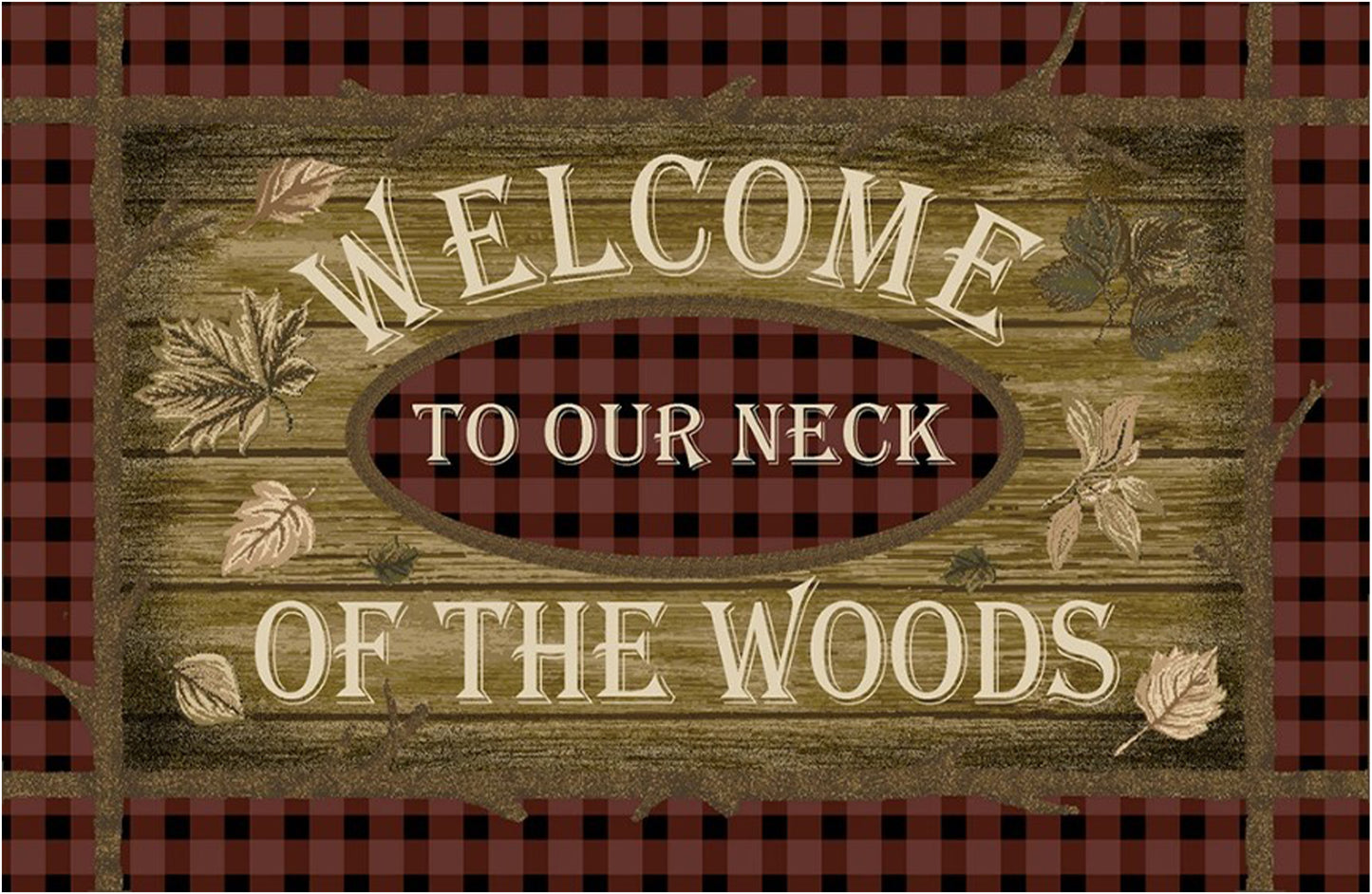 Cozy Cabin Neck of the Woods 30"X46" Washable, Made in the USA, 8mm pile height