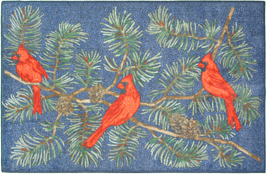 Cozy Cabin Cardinal Blue 30"X46" Washable; Slip-Resistant Back, Made in the USA, 8mm pile height