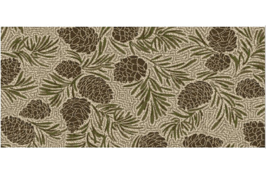 Cozy Cabin Evergreen Multi Washable; Slip-Resistant Back, Made in the USA, 8mm pile height