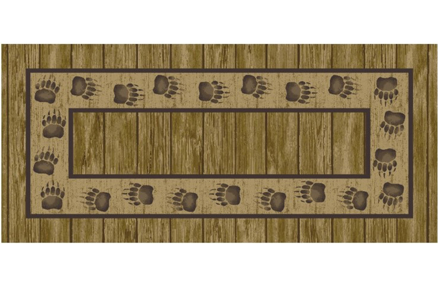Cozy Cabin Trackside Brown 20X44 Washable; Slip-Resistant Back, Made in the USA, 8mm pile height