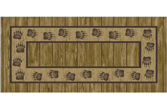 Cozy Cabin Trackside Brown 20X44 Washable; Slip-Resistant Back, Made in the USA, 8mm pile height