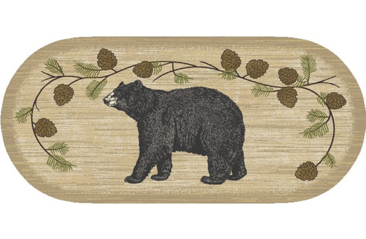 Cozy Cabin Bear Sighting 20X44 Washable; Slip-Resistant Back, Made in the USA, 8mm pile height