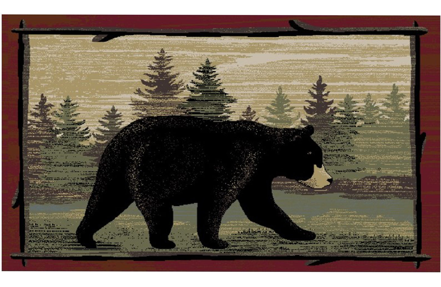 Cozy Cabin - Woodside Retreat 20"x34"- Washable, Made in the USA, 8mm pile height