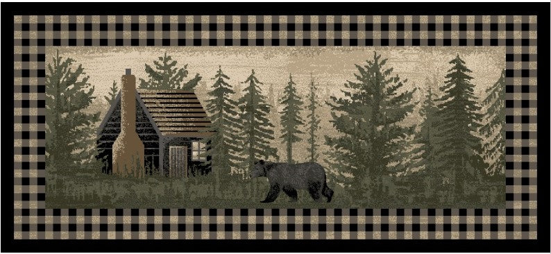 Cozy Cabin Blissful Cottage Washable; Slip-Resistant Back, Made in the USA, 8mm pile height