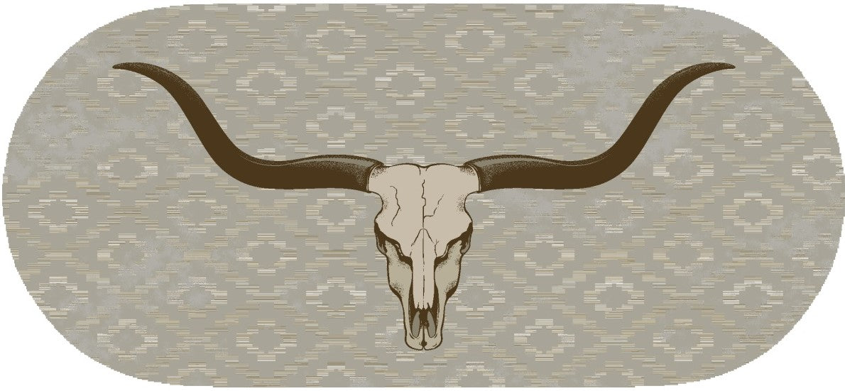 Cozy Cabin Longhorn Washable; Slip-Resistant Back, Made in the USA, 8mm pile height