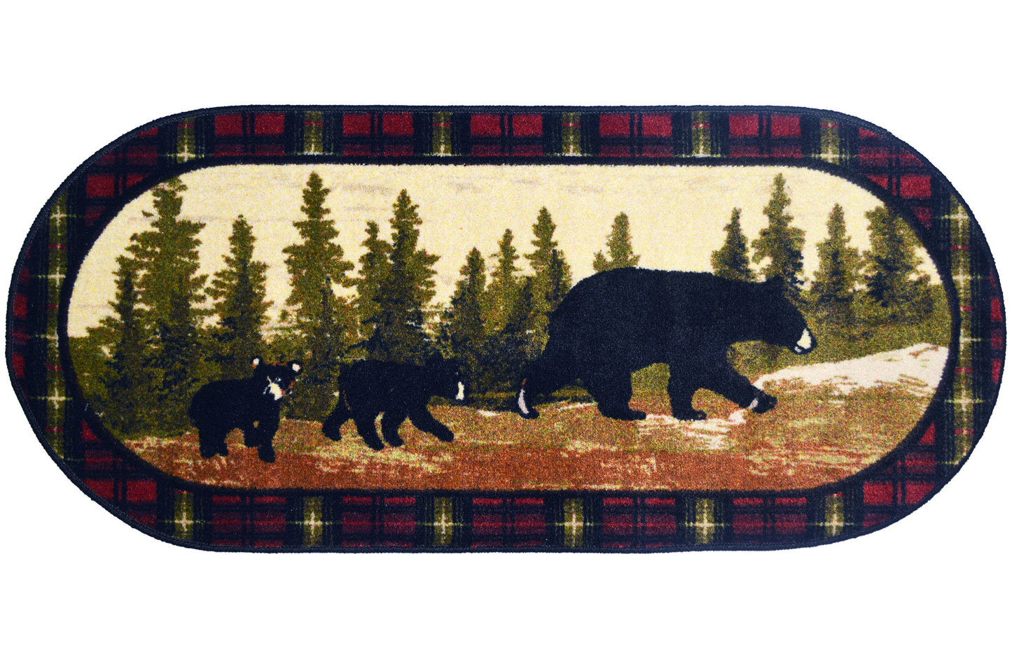 Cozy Cabin - Following Mama 20"x44" Oval- Washable, Made in the USA, 8mm pile height