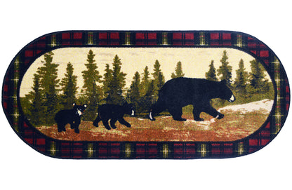Cozy Cabin - Following Mama 20"x44" Oval- Washable, Made in the USA, 8mm pile height