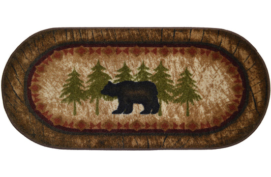 Cozy Cabin - Birch Bear 5'x7'- Washable; Slip-Resistant Back, Made in the USA, 8mm pile height