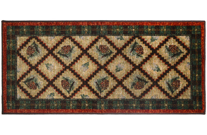 Cozy Cabin Pleasant Pine 24"x60"- Washable; Slip-Resistant Back, Made in the USA, 8mm pile height