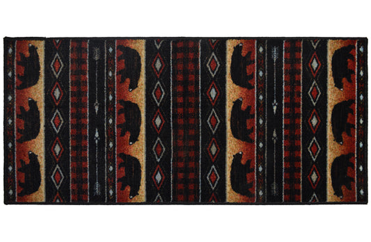 Cozy Cabin Bear Spear 24"x60"- Washable; Slip-Resistant Back, Made in the USA, 8mm pile height