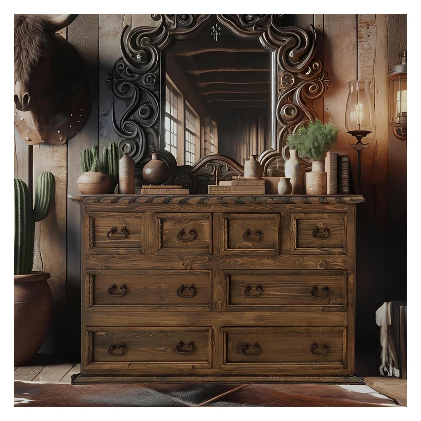 San Angelo Basin 65" Dresser 8-Drawers With Rope