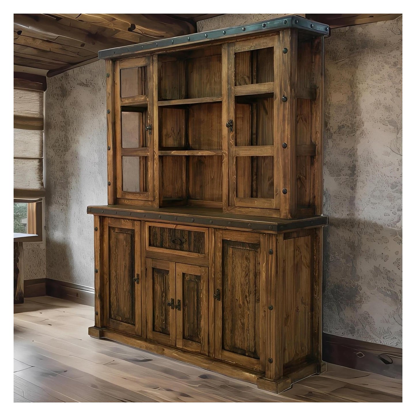 Victoria Basin Buffet Table, Optional Hutch