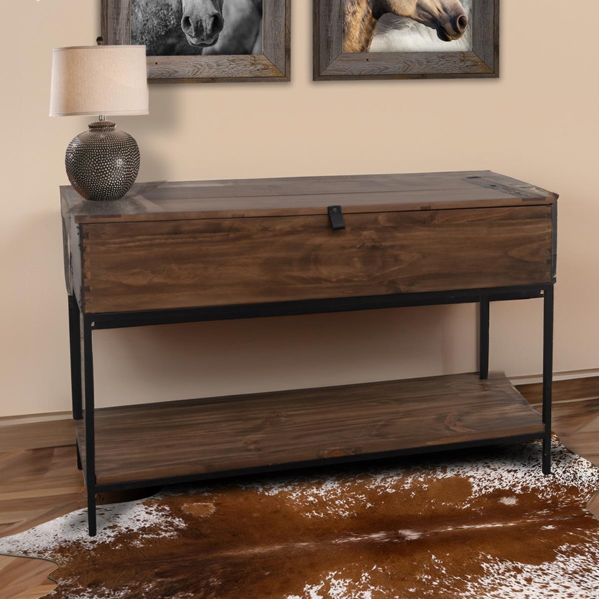 Mineral Canyon Dark Walnut Trunk Console with Open Top