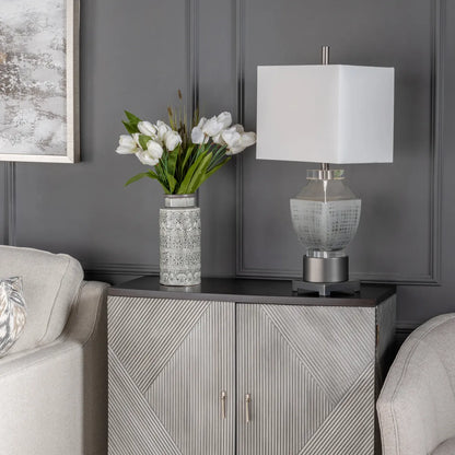 Elnath of Kennebec Bay Table Lamps (2-Pack), Grey, Contemporary