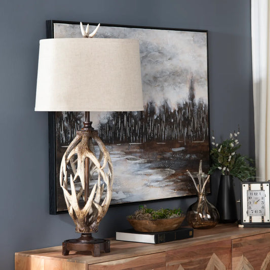 Avior of Bangor Table Lamps (2-Pack), Brown, Rustic