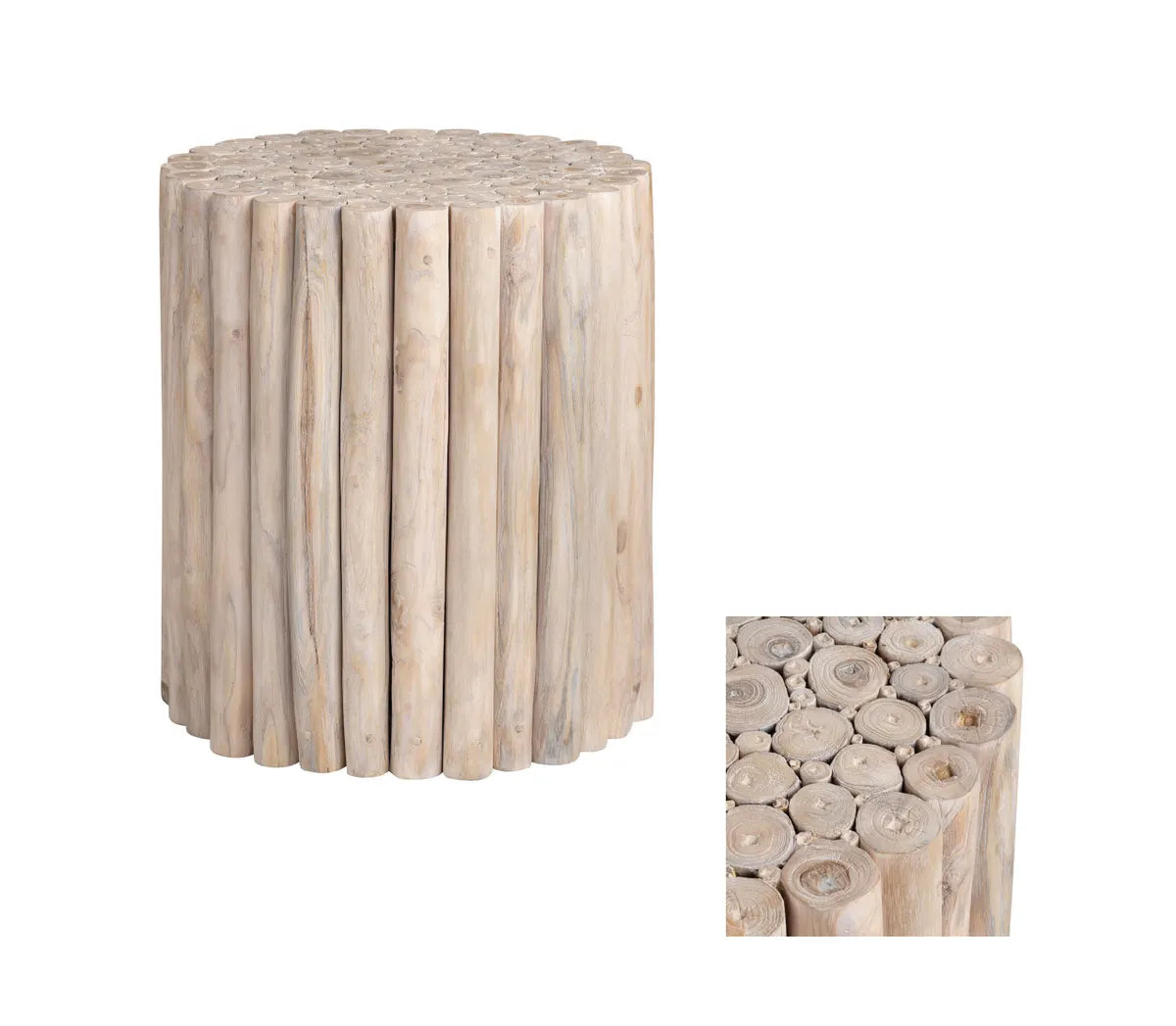 Bexley End Table (Set of 2) - Cylindrical - Solid Wood