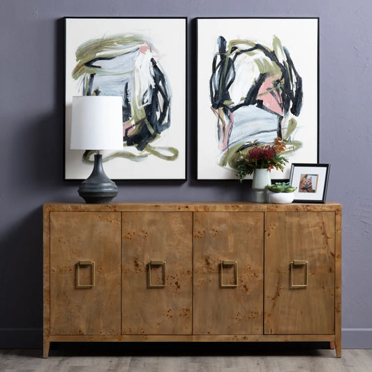 Briarhill Mappa Burl Sideboard - Brown - Transitional