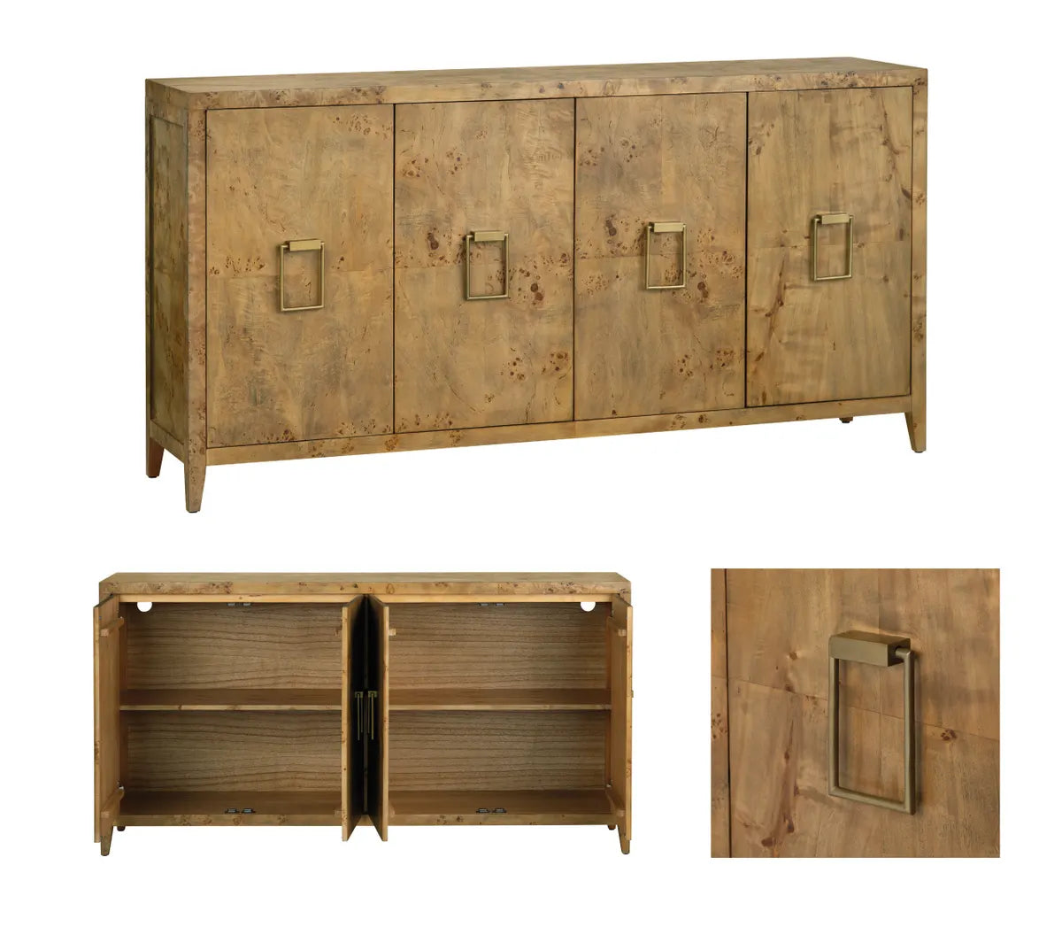 Briarhill Mappa Burl Sideboard - Brown - Transitional