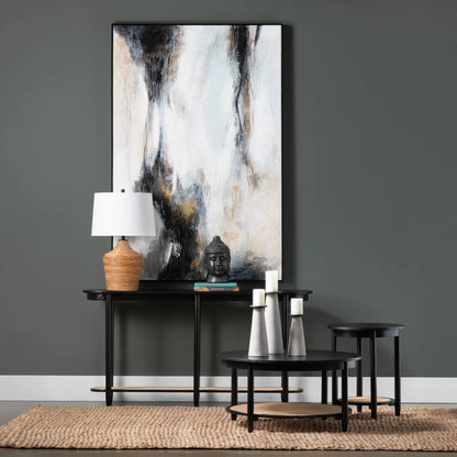 Hastwell Round Cane-Shelf Cocktail or Coffee Table