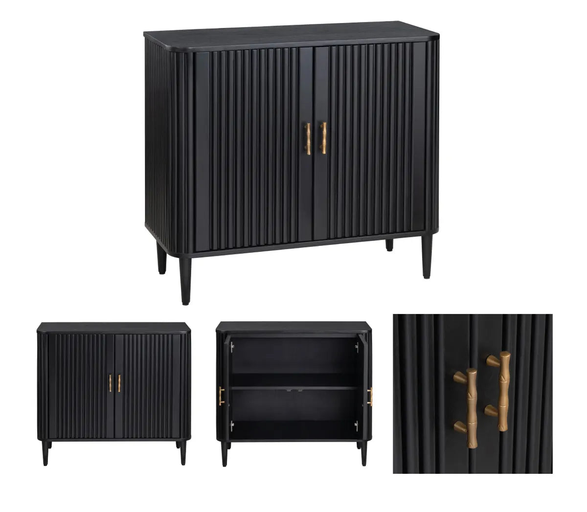 Camden Black Two Door Cabinet | 36 x 16 x 32.25 (in)