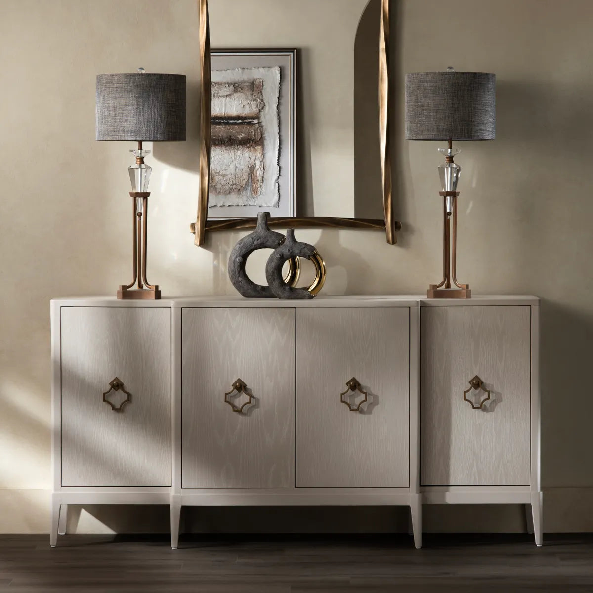 Camberwell Four-Door Sideboard - Beige - Transitional