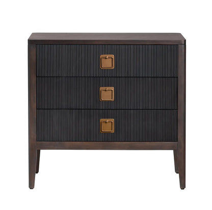 Robilio Black Nightstands (2-Pack), Veneer, Wood, Transitional, tapered legs, solid wood craftsmanship