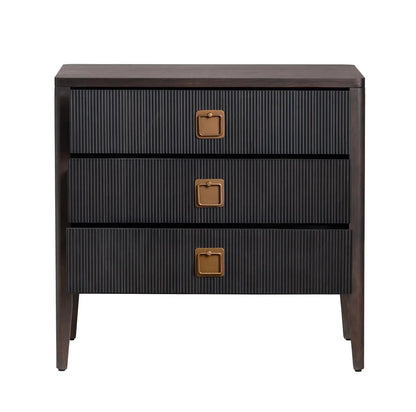Robilio Black Nightstands (2-Pack), Veneer, Wood, Transitional, tapered legs, solid wood craftsmanship
