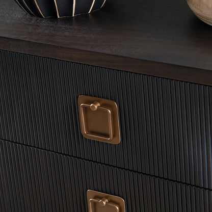 Robilio Black Nightstands (2-Pack), Veneer, Wood, Transitional, tapered legs, solid wood craftsmanship