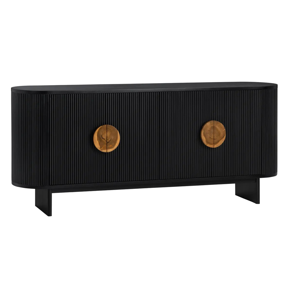 Glenhaven Four-Door Sideboard - Black - Transitional