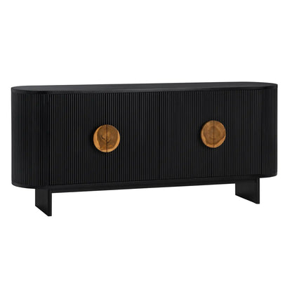 Glenhaven Four-Door Sideboard - Black - Transitional