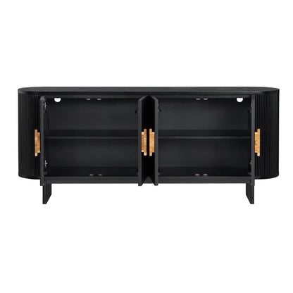 Glenhaven Four-Door Sideboard - Black - Transitional