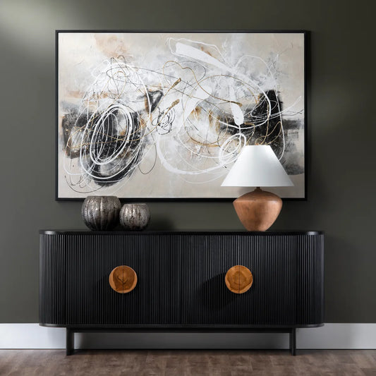 Glenhaven Four-Door Sideboard - Black - Transitional