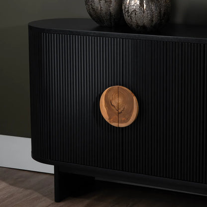 Glenhaven Four-Door Sideboard - Black - Transitional